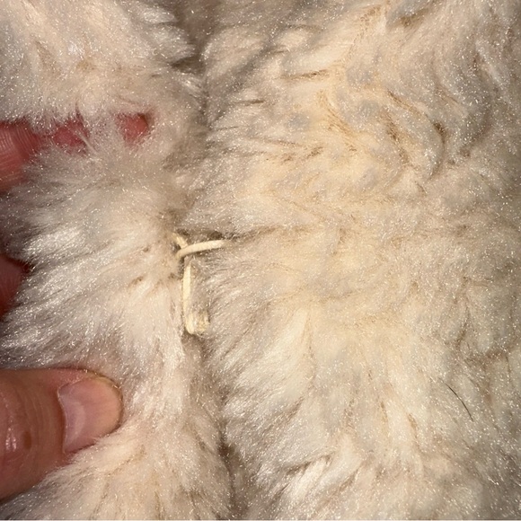 Banana Republic Women’s Collarless Cozy Cream/Ivory Sherpa Jacket Size M Pockets - Picture 11 of 12